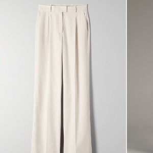 Aritzia Babaton Sadiki Linen Trousers Matte Pearl